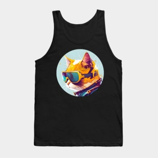 Cat Snow Skiing Sledging Holiday Vacation - Love Cats Tank Top